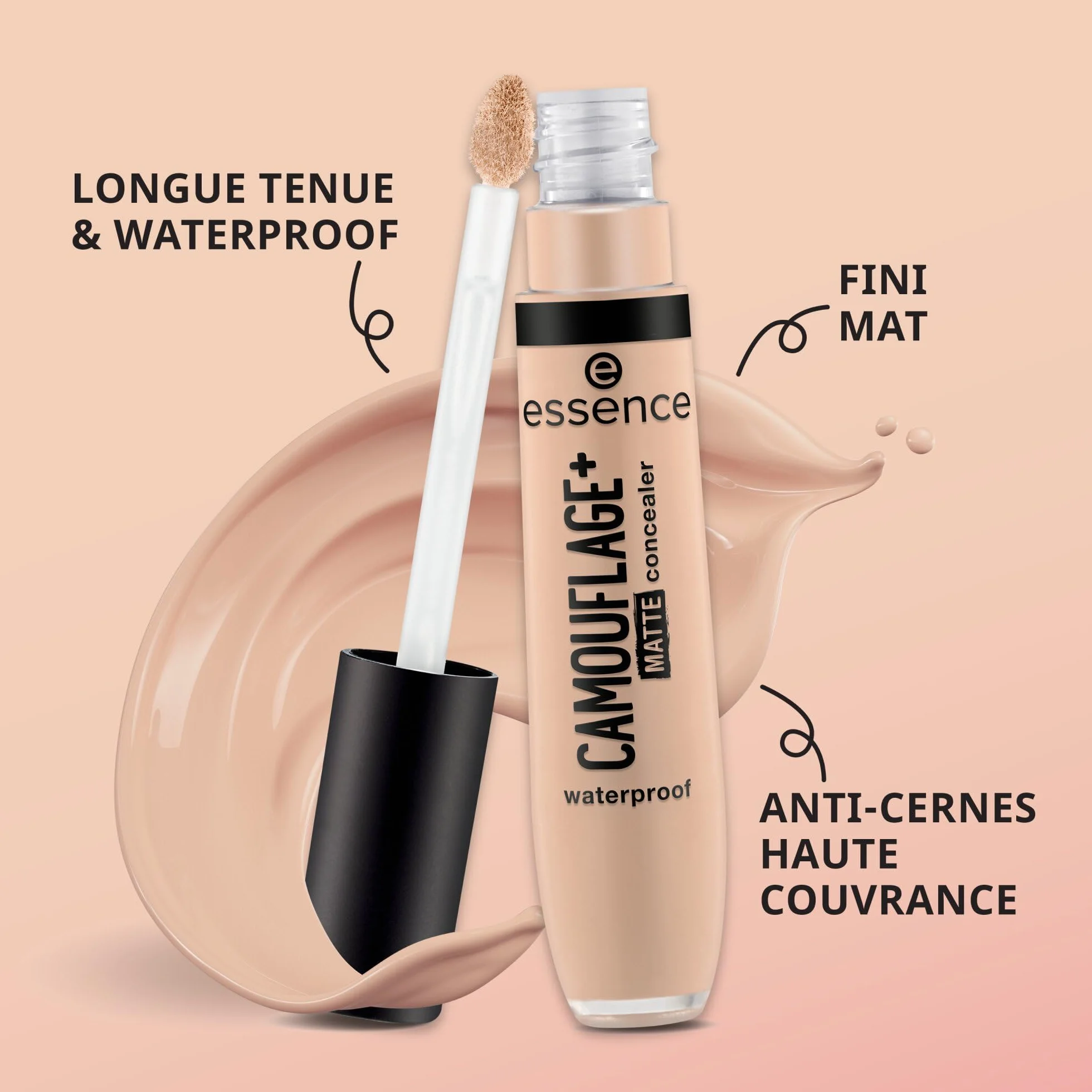 essence Korektor CAMOUFLAGE+ MATTE, długotrwały, matujący, pokrycie, matowy (8ml)