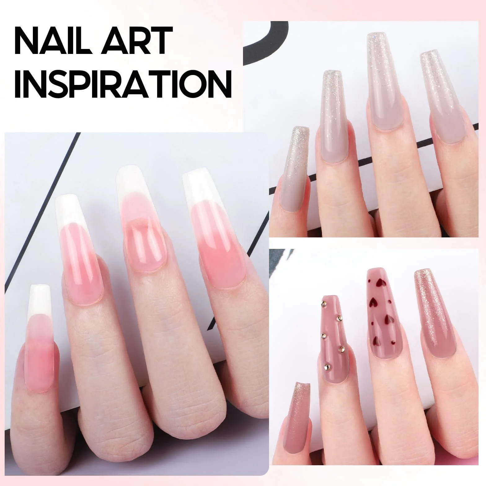 COSCELIA Poly Nail Gel Extension Kit 6 Colours 16ml Builder Kit Żel do paznokci z bazą i top coatem