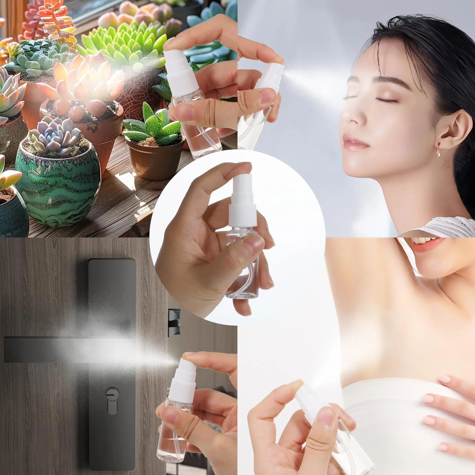 6 sztuk małych butelek z rozpylaczem, 20 ml, do wielokrotnego napełniania, rozpylacz, butelka z rozpylaczem, tworzywo sztuczne, butelka z rozpylaczem, do napełniania, perfum, alkoholu, płynu