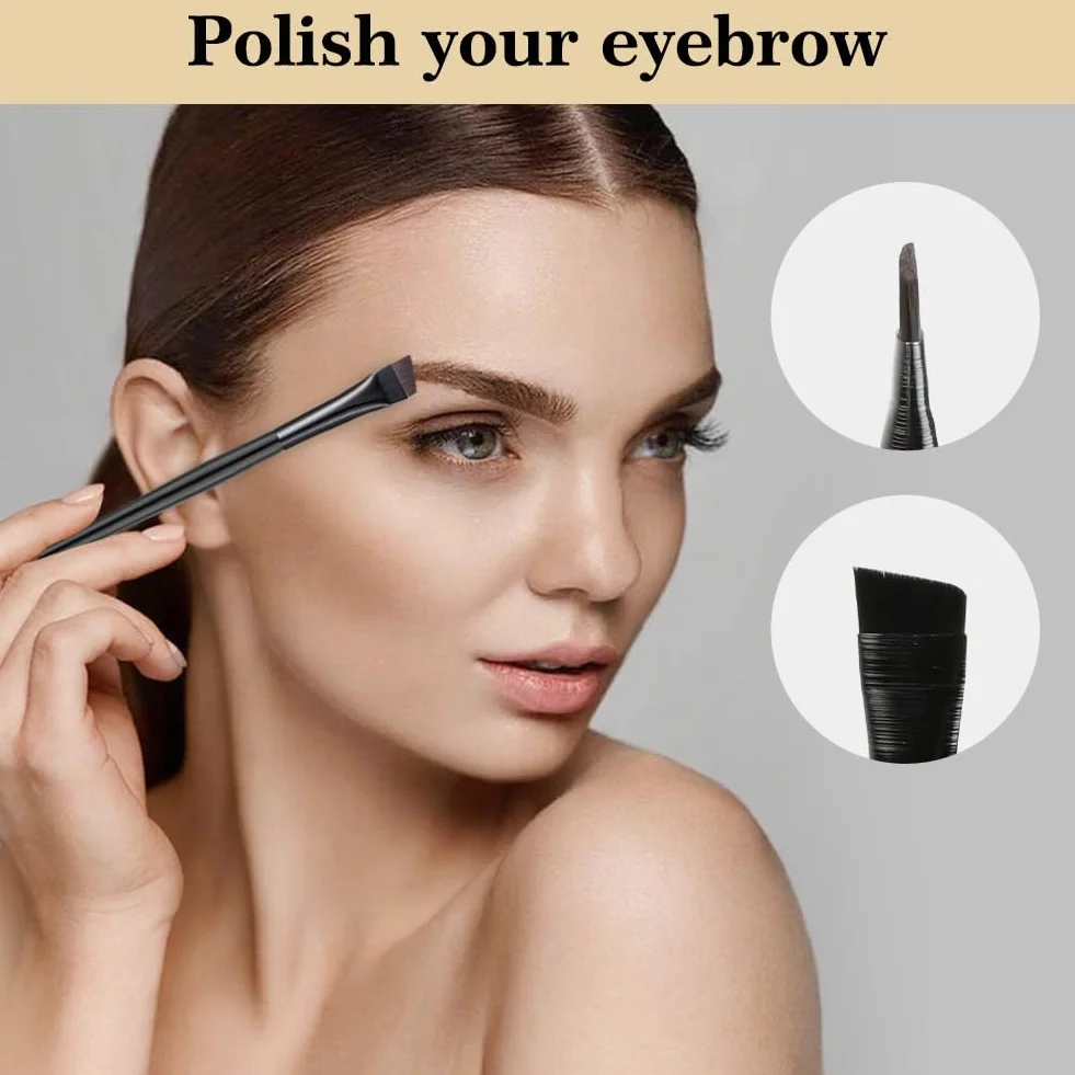 Flintronic Pędzle do makijażu, zestaw 10 profesjonalnych pędzli do makijażu, fazowany pędzel do eyelinera, pędzel do makijażu oczu, cień do powiek, cień do nosa, brwi, ukryć