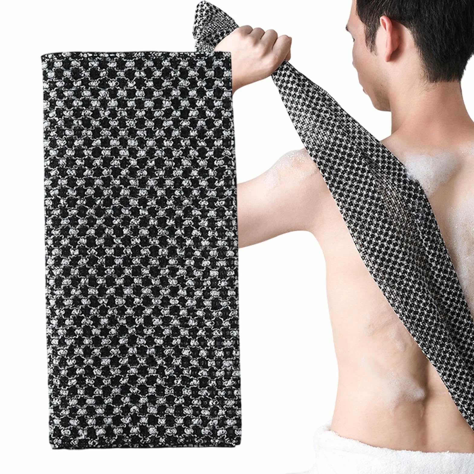 Towel Body Scrubber Peel Wash Strap, Striped Body Wash, Compact Skin Travel Bath Towel