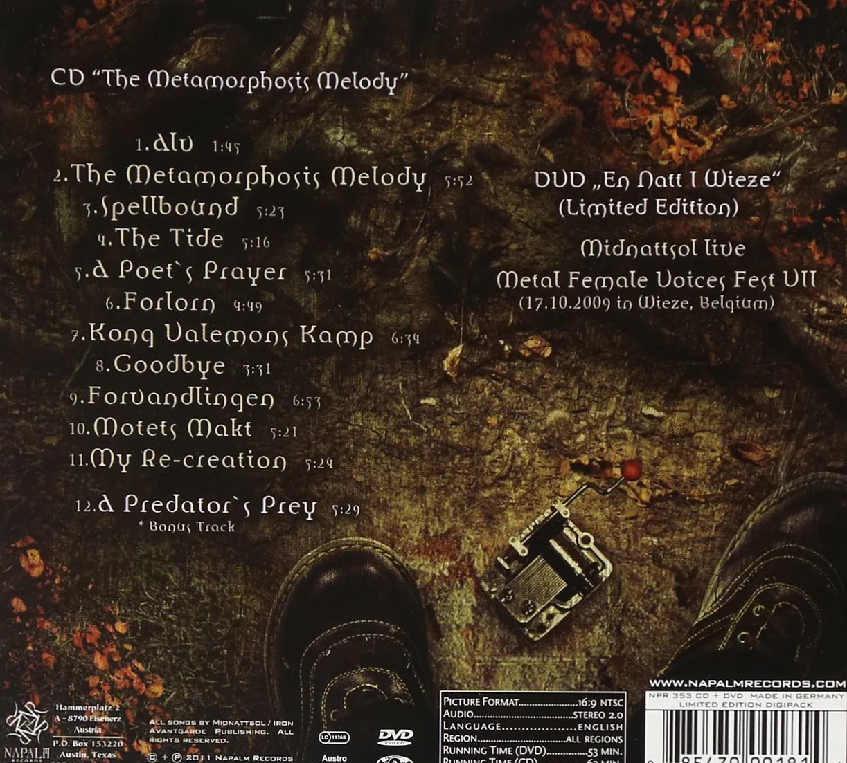 The Metamorphosis Melody (CD + DVD)