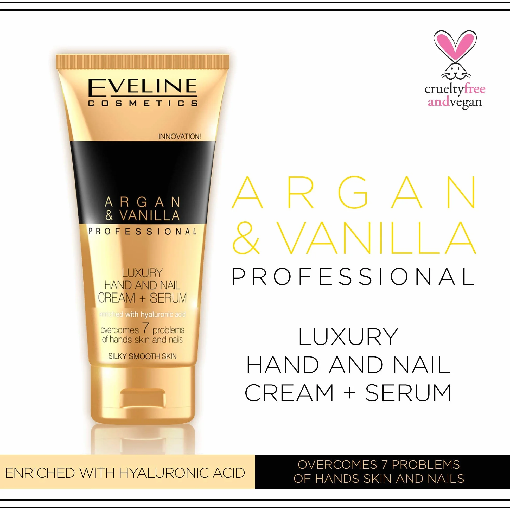 Eveline Cosmetics Argan&Vanilia Professional luksusowy krem-serum do rąk i paznokci, 100 ml