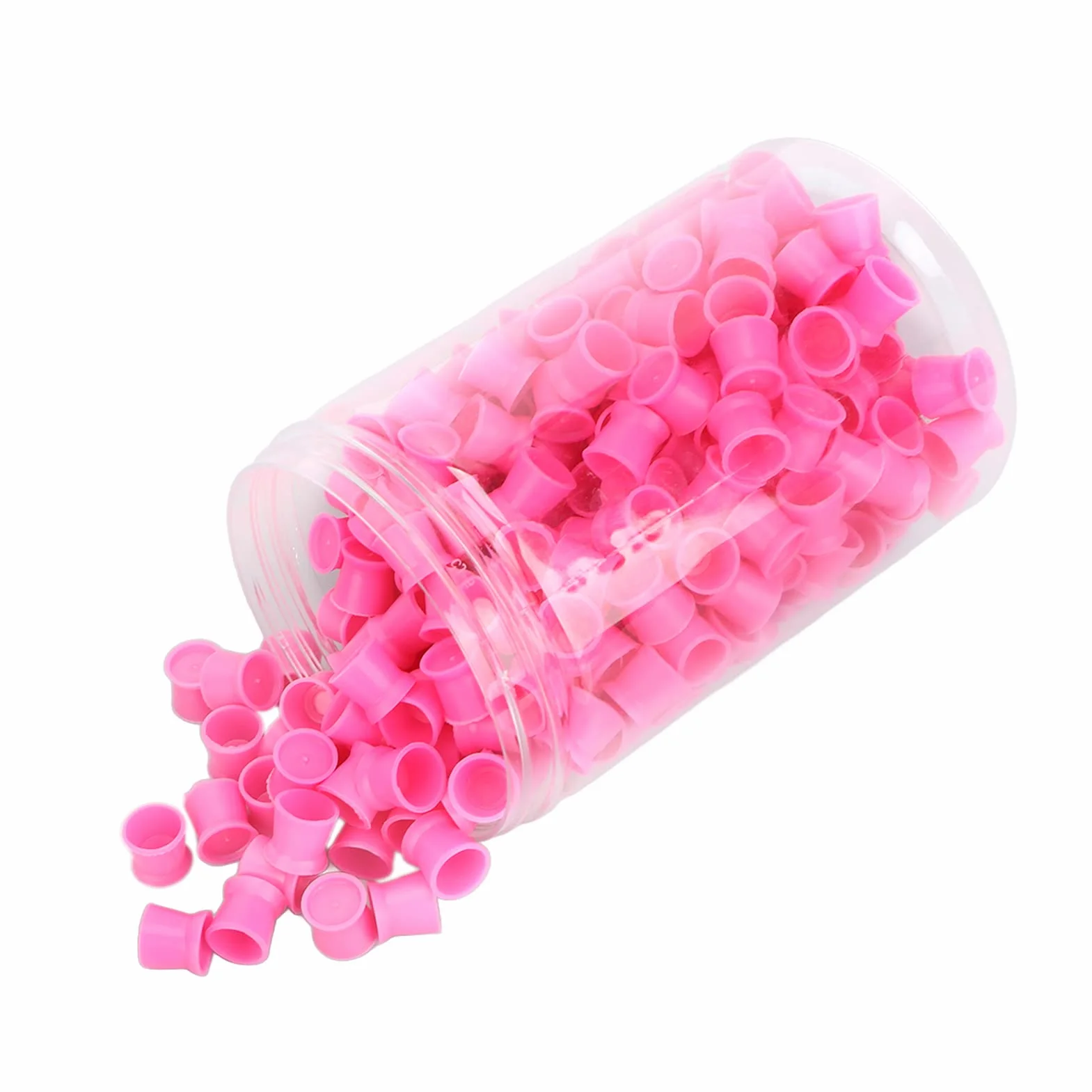 Tattoo Ink Caps Cups - Mixed 300PCS Jednorazowe Nasadki z Atramentem Pigmentowym w 12MM Tattoo Cups Caps Silikonowe Nasadki z Atramentem Pigmentowym do Materiałów Eksploatacyjnych (różowe)