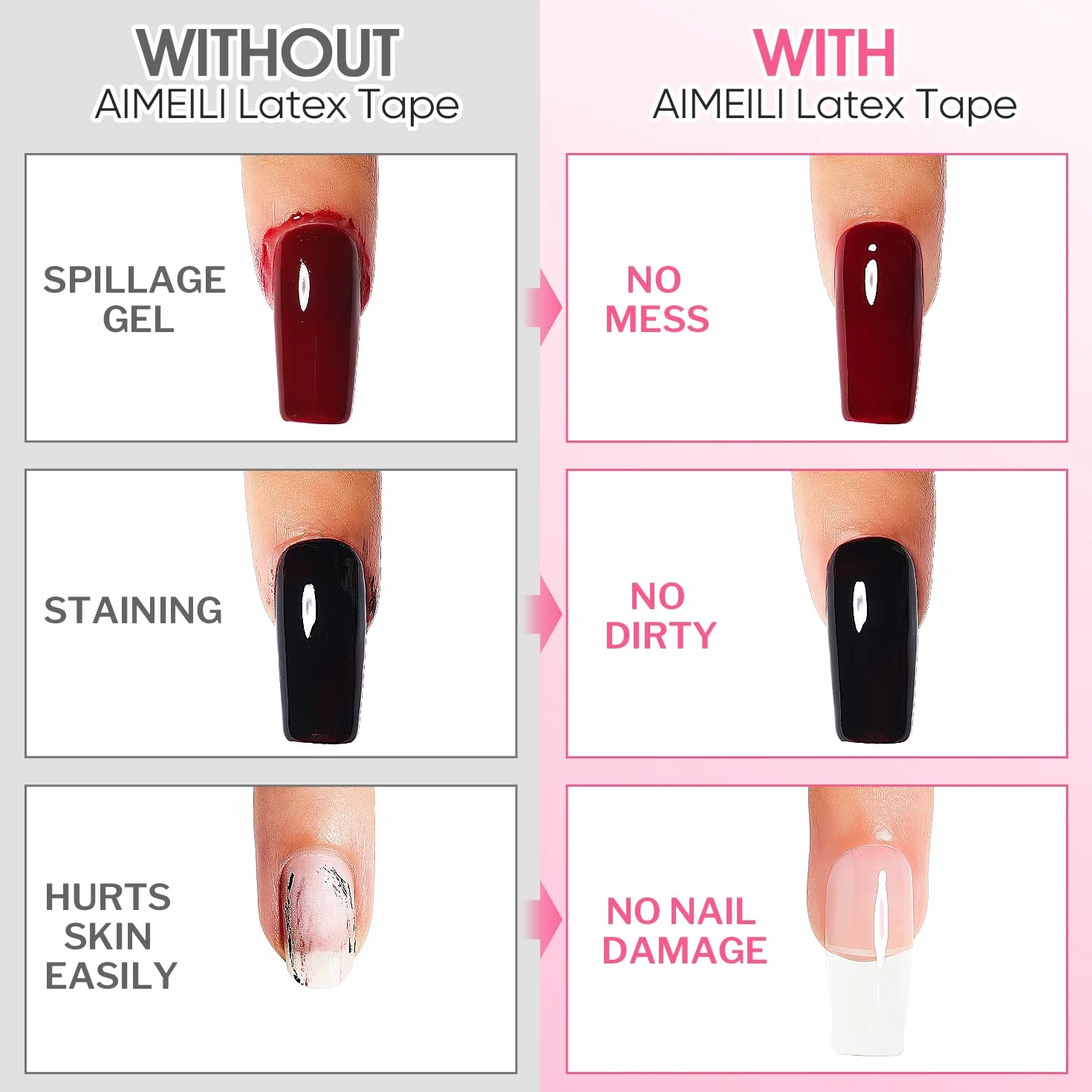 AIMEILI Liquid Latex Peel off Tape korektor do paznokci, ochrona skóry, 15 ml