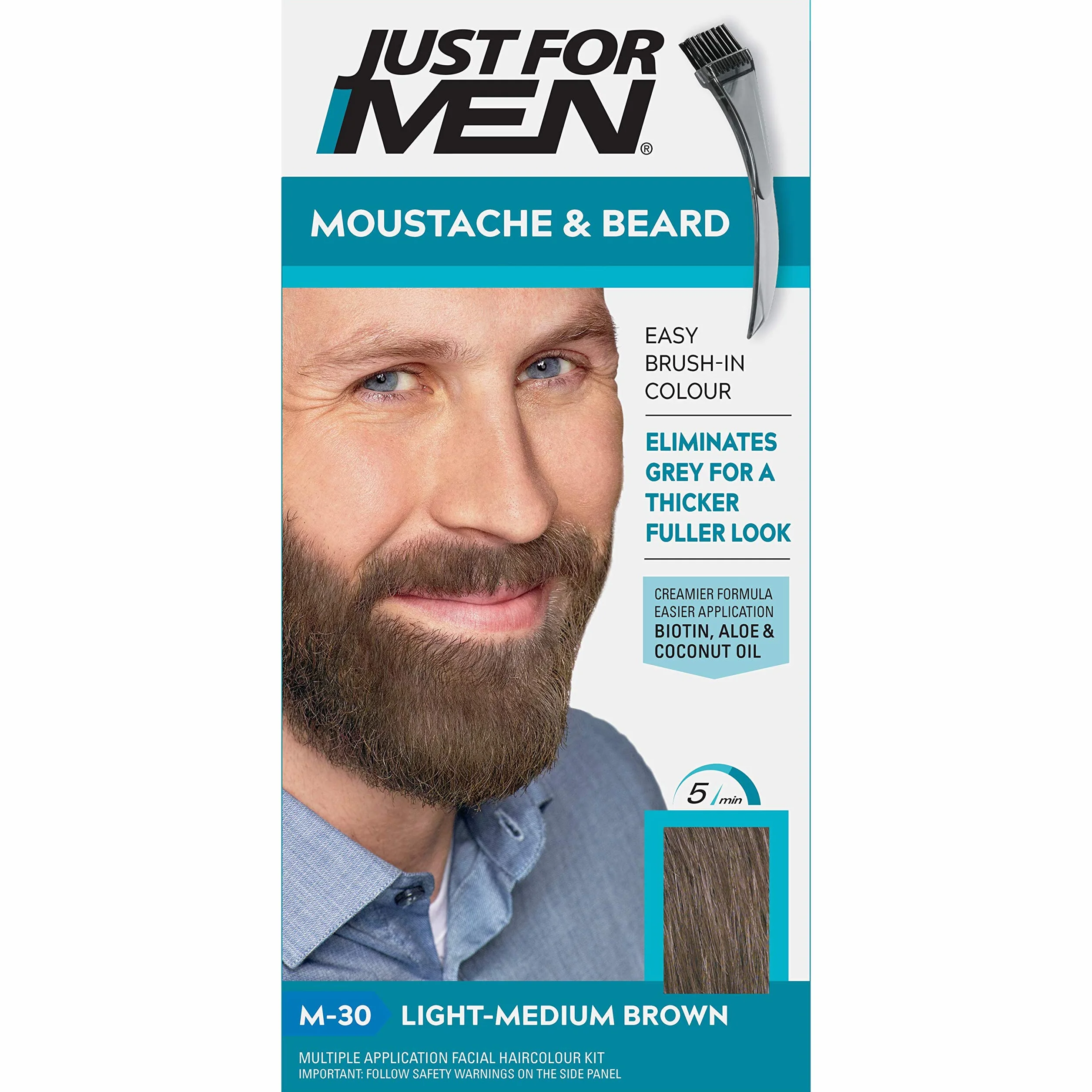 Just For Men Wąsy i broda barwnik jasno-średniobrązowy M30
