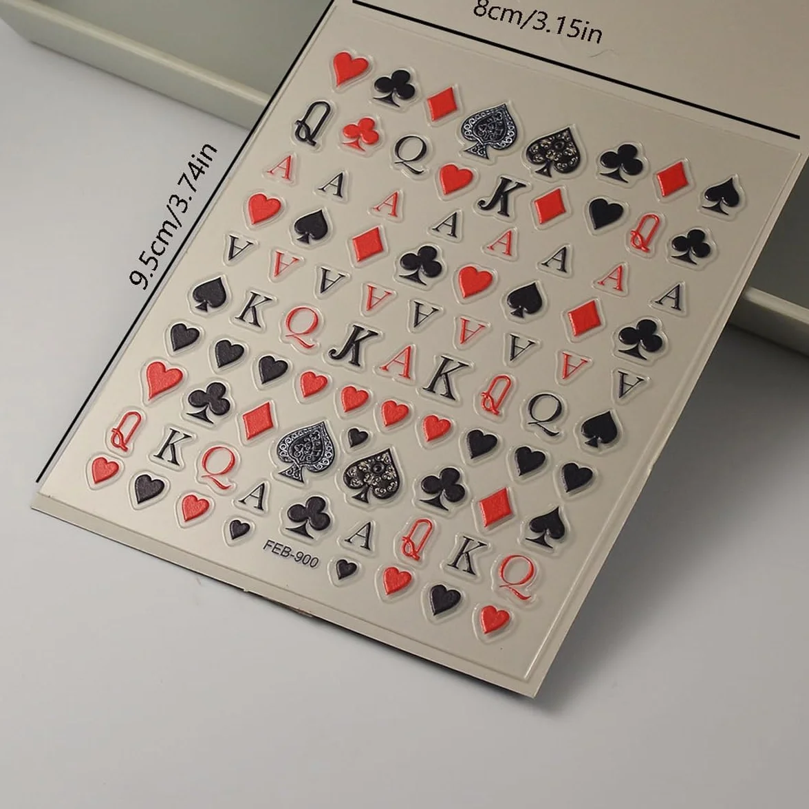 Poker naklejki na paznokcie 3D samoprzylepne do projektowania paznokci