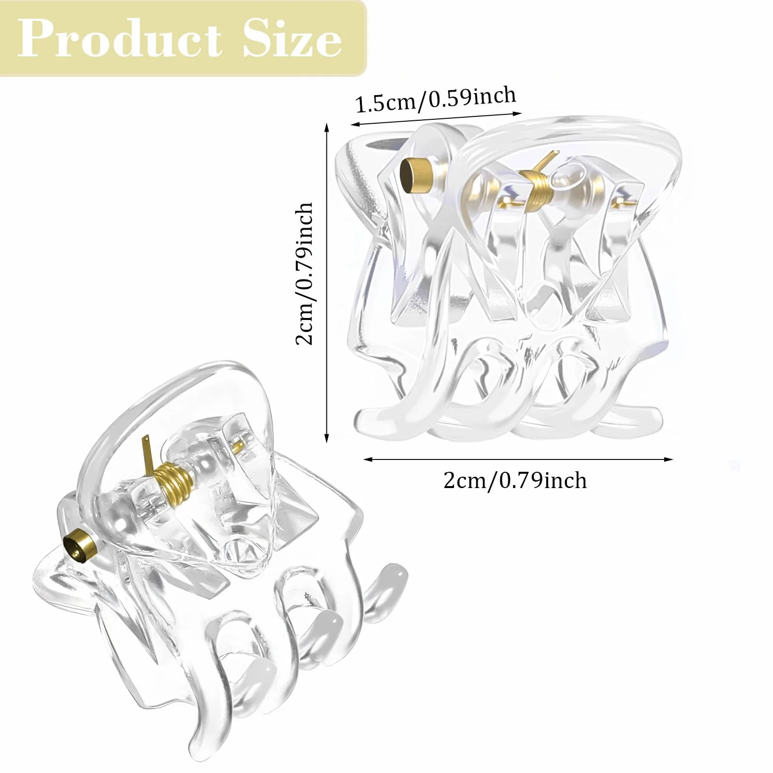 40 sztuk małych spinek do włosów, 1,5 cm, mini ozdoby do włosów, przezroczyste spinki do włosów z tworzywa sztucznego, akcesoria do stylizacji włosów dla dziewcząt i kobiet