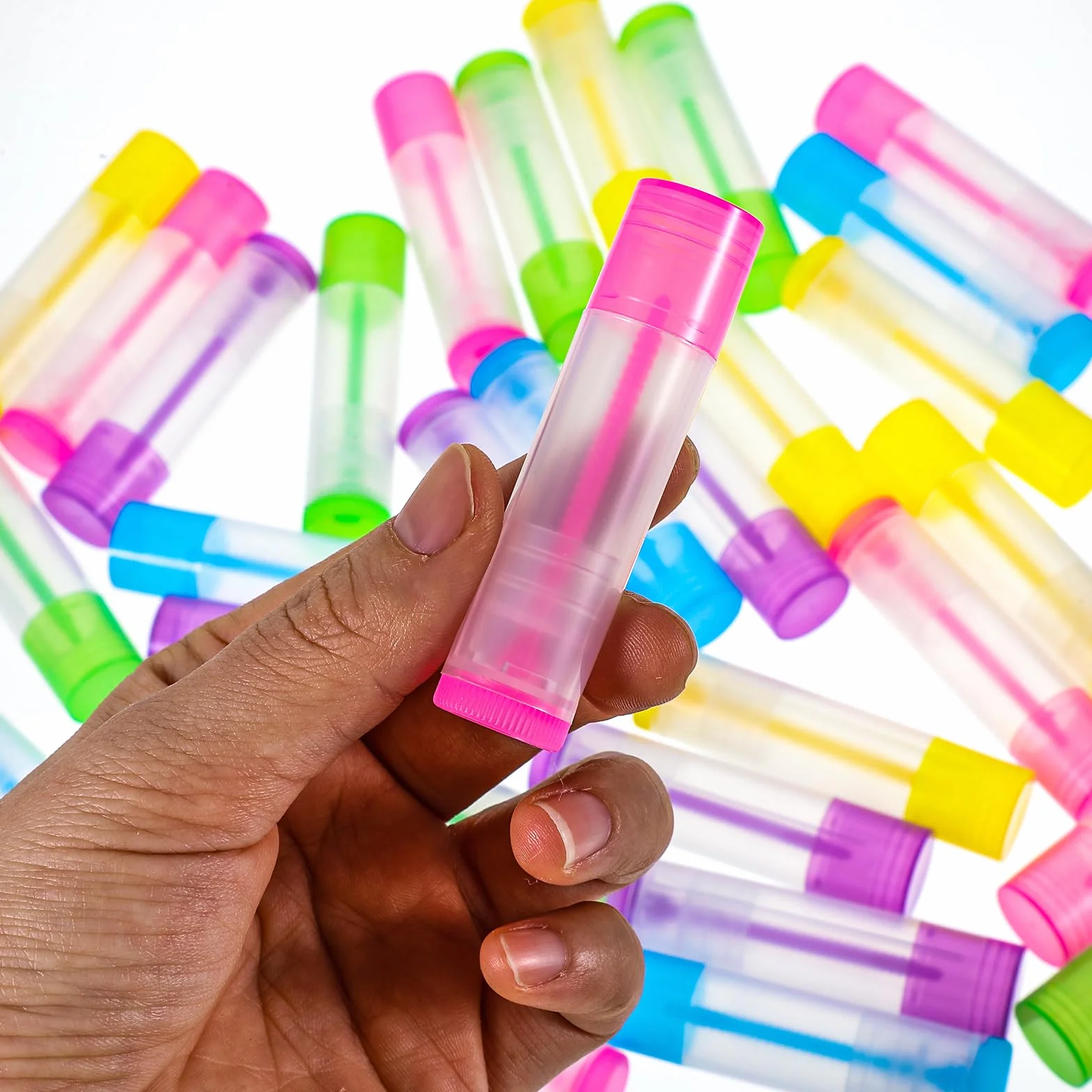 30 szt. tubek na balsam do ust, puste pojemniki na balsam do ust, 5,5 ml, przezroczyste tubki do pomadki, obrotowe plastikowe tubki do szminki z nakrętkami, do wielokrotnego napełniania, tubki do