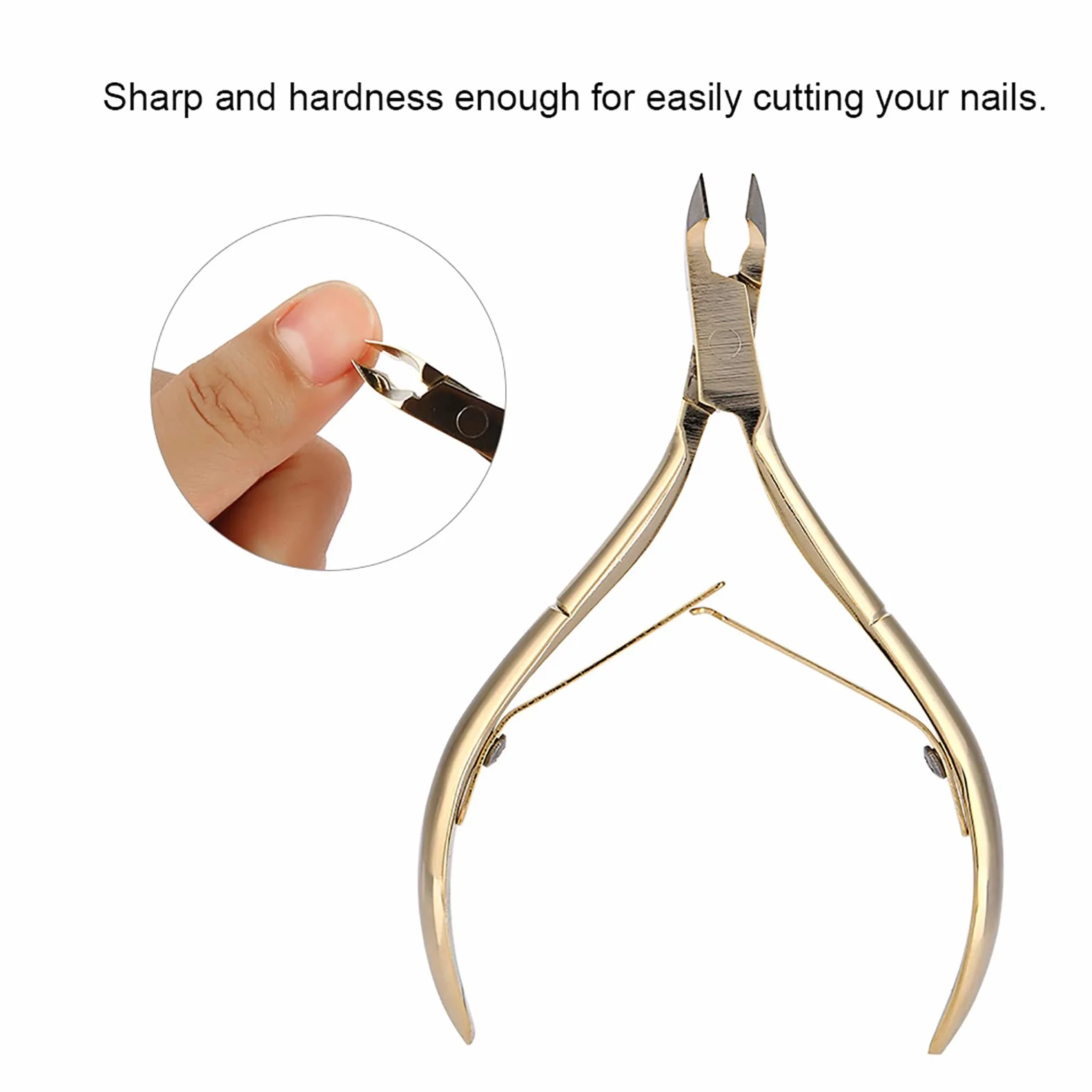 Cążki do Skórek ze Stali Nierdzewnej Clipper Martwy Naskórek Narzędzie do Manicure Złoto