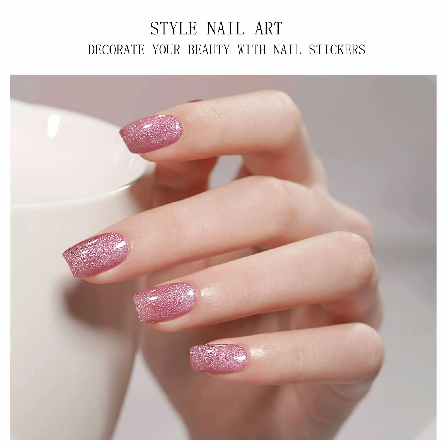 Półutwardzony żel naklejki różowy biały Nail Art Stickers Decor