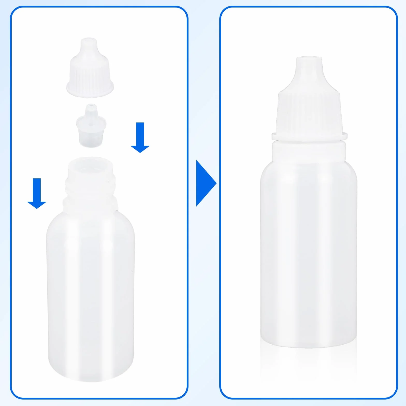 Małych Plastikowych Buteleczek z Kroplomierzem 15 ml Zestaw 5 sztuk Białe