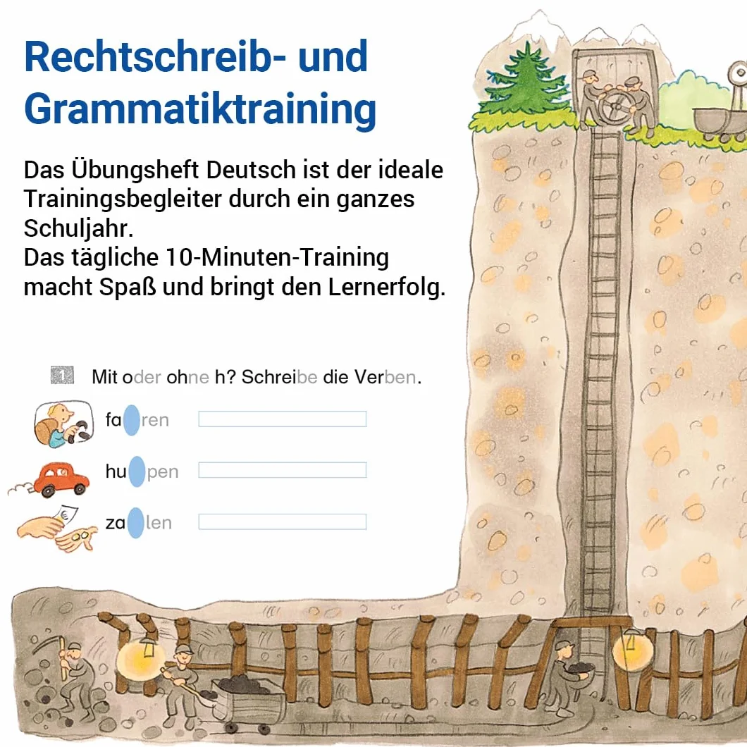 Das Übungsheft Deutsch 3: Rechtschreib- und Grammatiktraining für Klasse 1 bis 4. Mit Stickerbogen und Lösungsbeilage