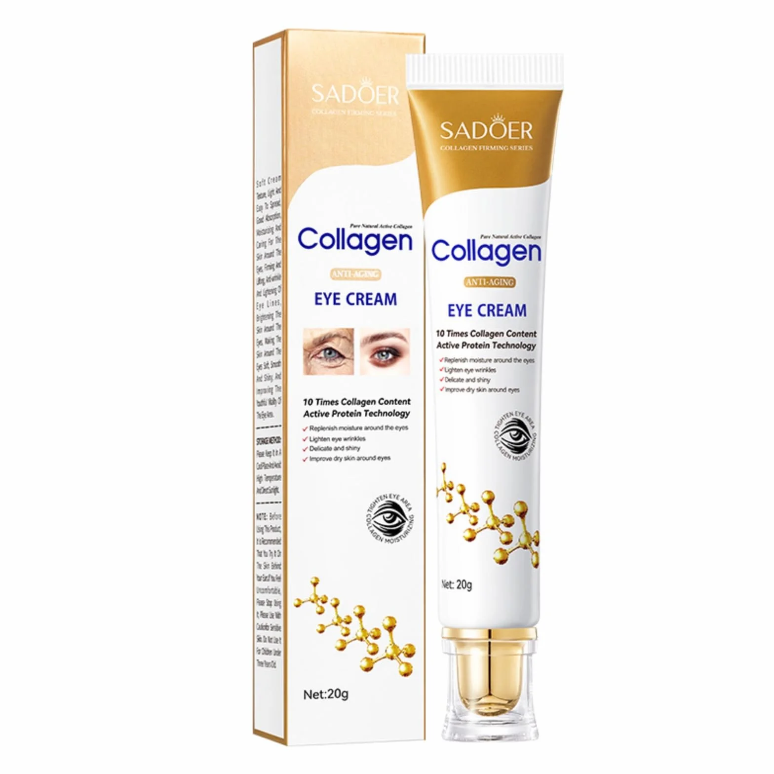 Kolagen Eye Cream krem pod oczy przeciwzmarszczkowy z kwasem hialuronowym i kolagenem 20g
