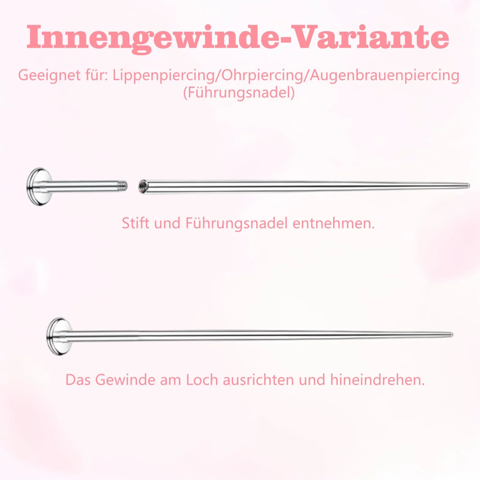 Zestaw chwytaków do piercingu, 16 g, 18 g, zestaw do piercingu, do nosa, ucha, brzucha, warg,