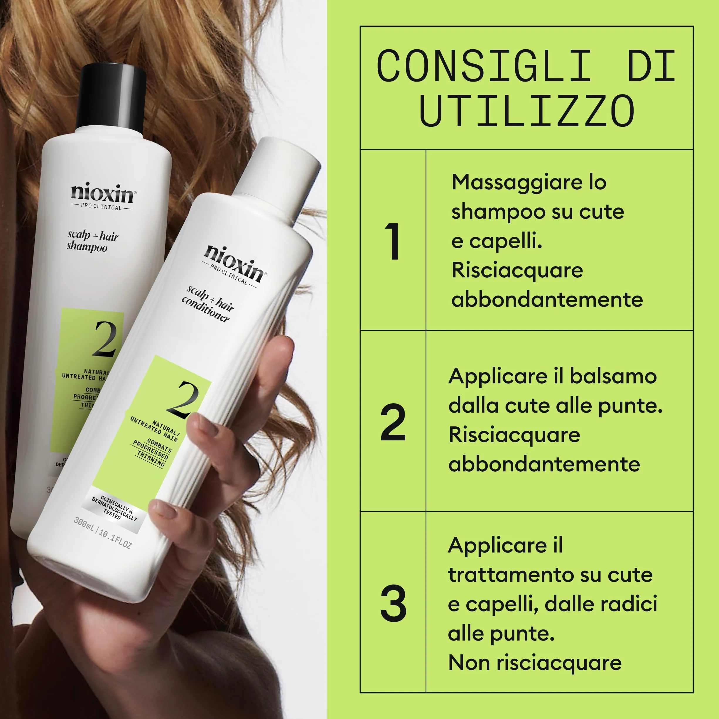 Nioxin Scalp + system zagęszczania włosów, 2 zestawy do trifazy, naturalne włosy z zaawansowanym przerzedzaniem - szampon, odżywka i pielęgnacja skóry głowy (300 + 300 + 100 ml)