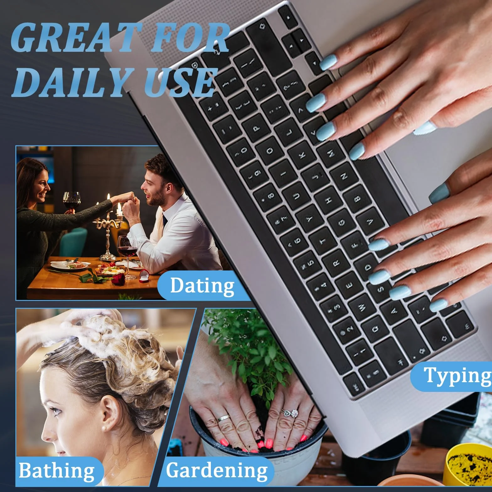 24 szt. Krótkie sztuczne paznokcie, kwadratowe samoprzylepne Nails Press on Nails, pełne pokrycie Sztuczne sztuczne paznokcie z klejem żelatynowym dla kobiet i dziewcząt (Gradient jasnoróżowy)