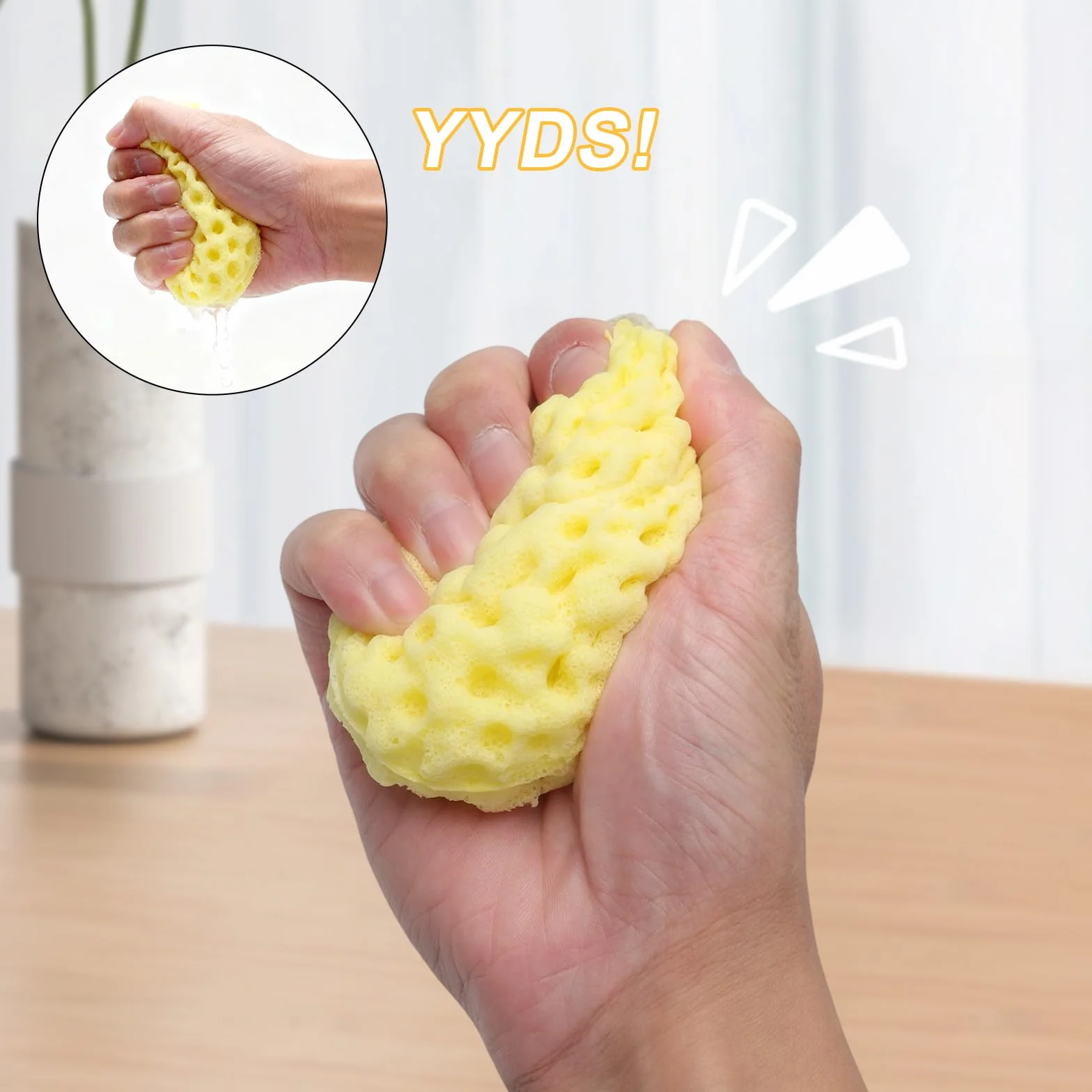 Zestaw 4 gąbek do kąpieli z haczykami - naturalne materiały, peeling, miękka pianka