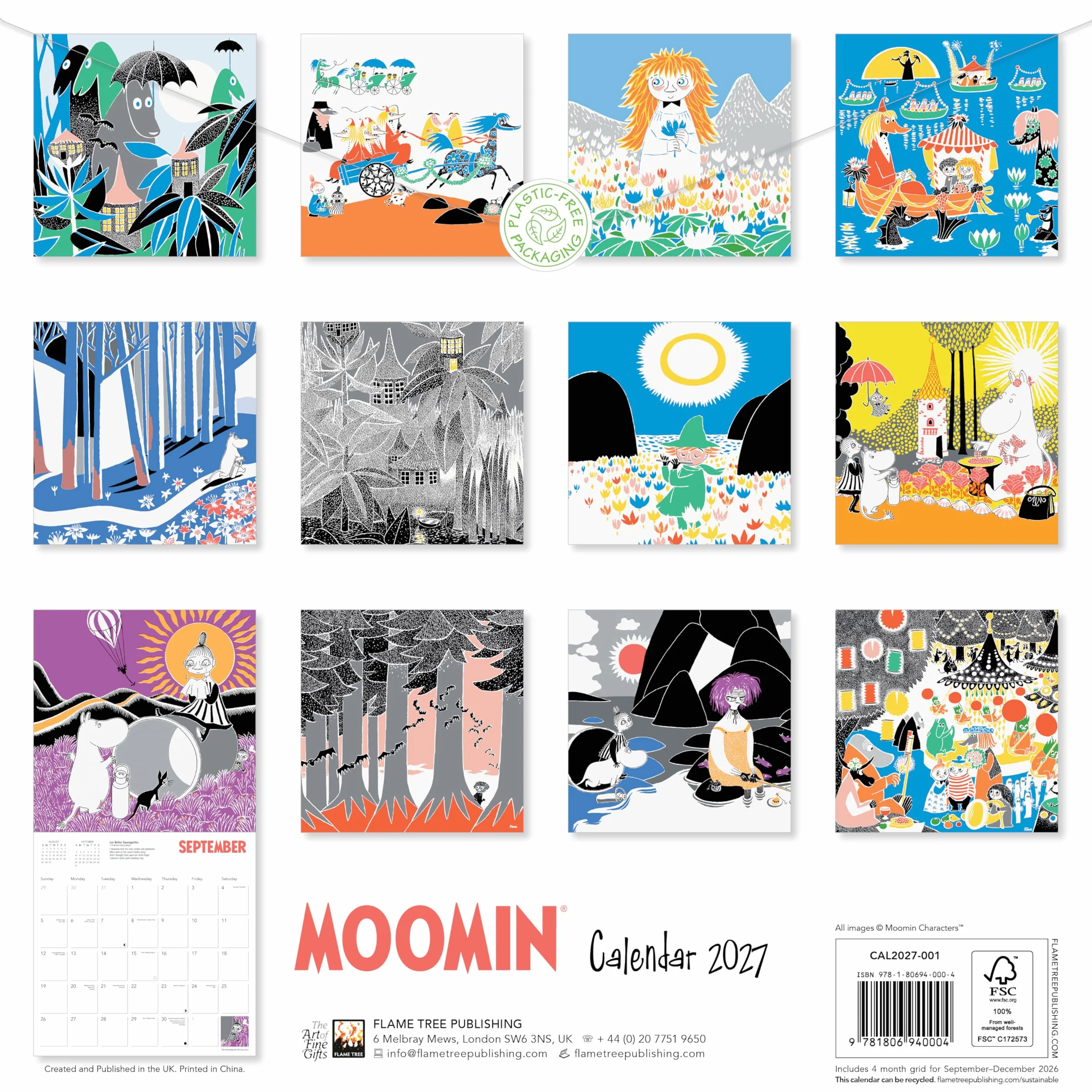 Tove Jansson: Moomin - Mumins 2027 - Original Flame Tree Publishing-Kalender [Kalender]: Original Flame Tree Publishing-Kalender [Kalender]
