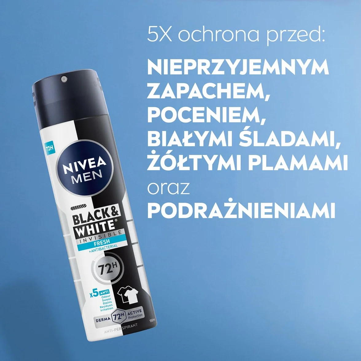 NIVEA MEN Black & White Fresh Antyperspirant spray 150 ml
