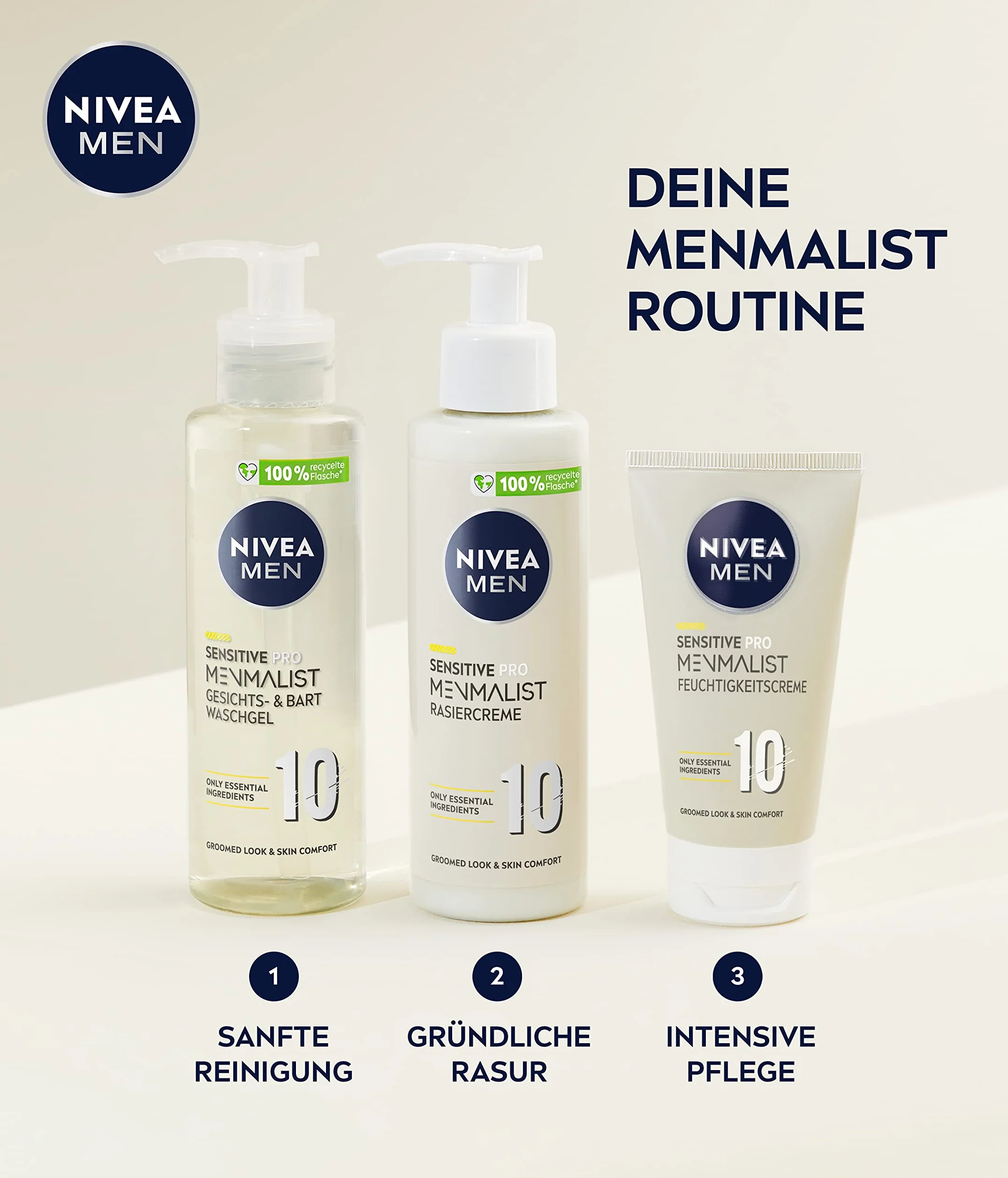 NIVEA MEN Sensitive Pro Menmalist krem do golenia 200 ml żel do golenia łagodna formuła