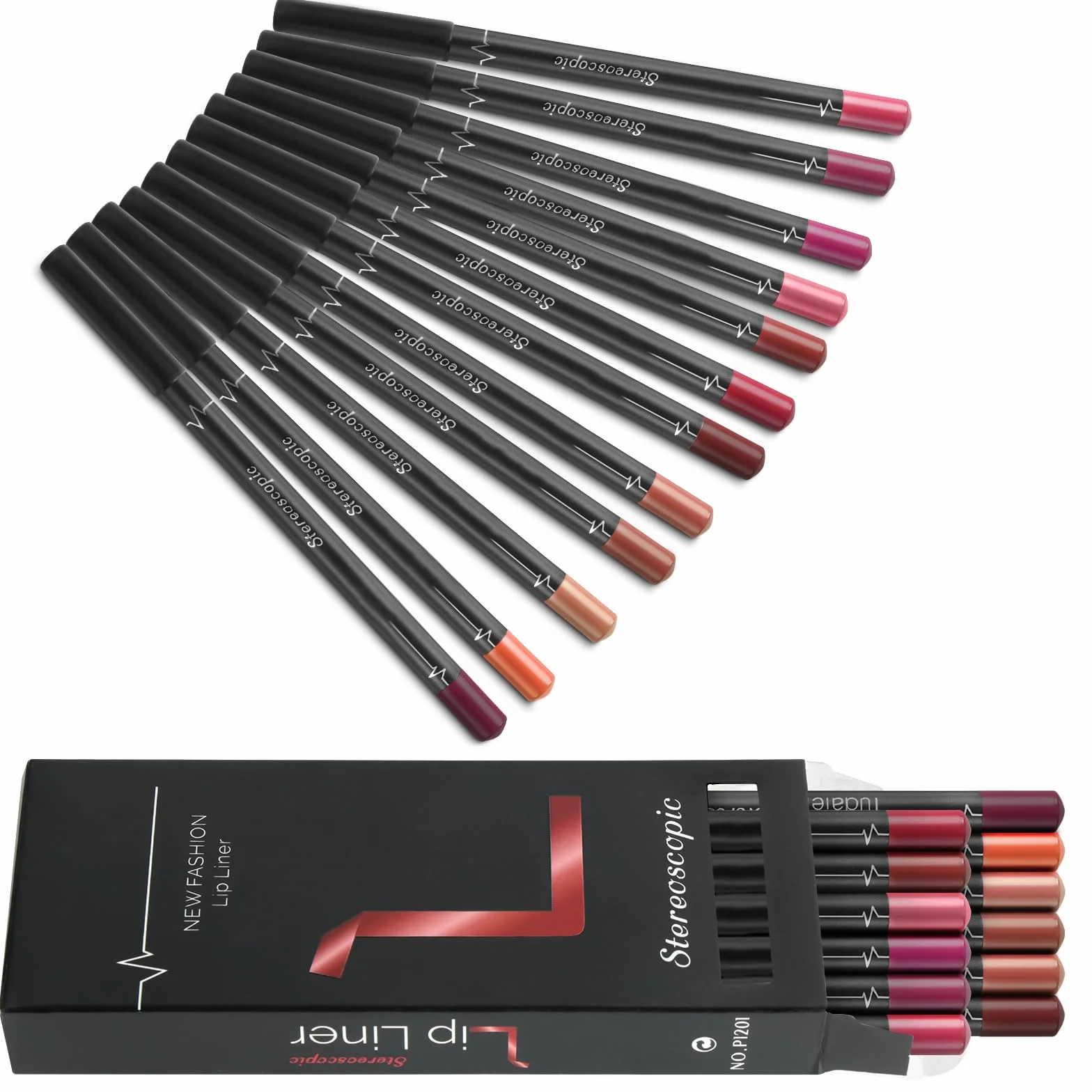 LOPHE Zestaw 12 sztuk konturówek do ust, wodoszczelny matowy lip liner, ołówek do ust nierozmazujący się