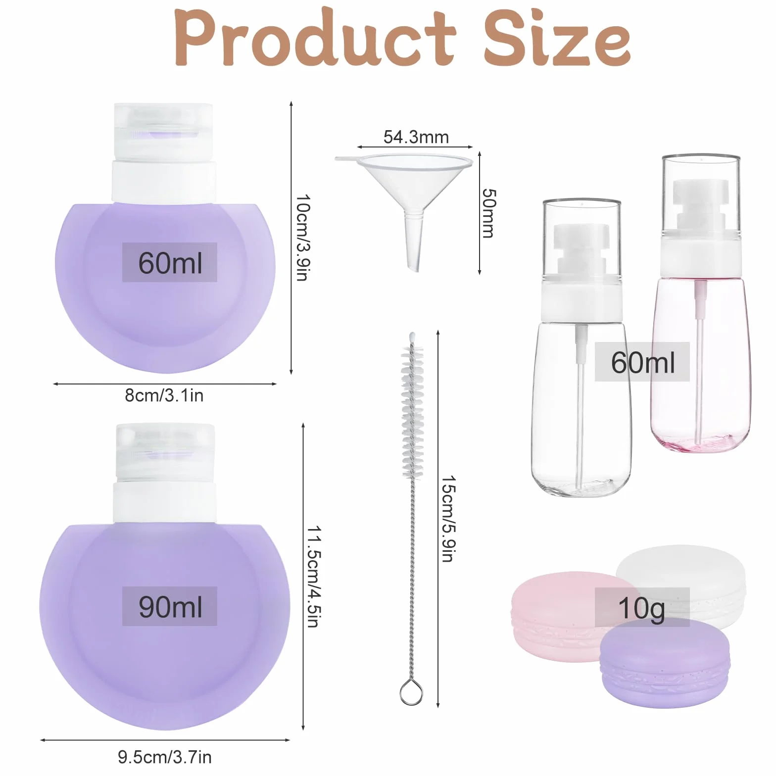 Zestaw butelek podróżnych 60 ml 11 szt. silikonowych pojemników podróżnych TSA