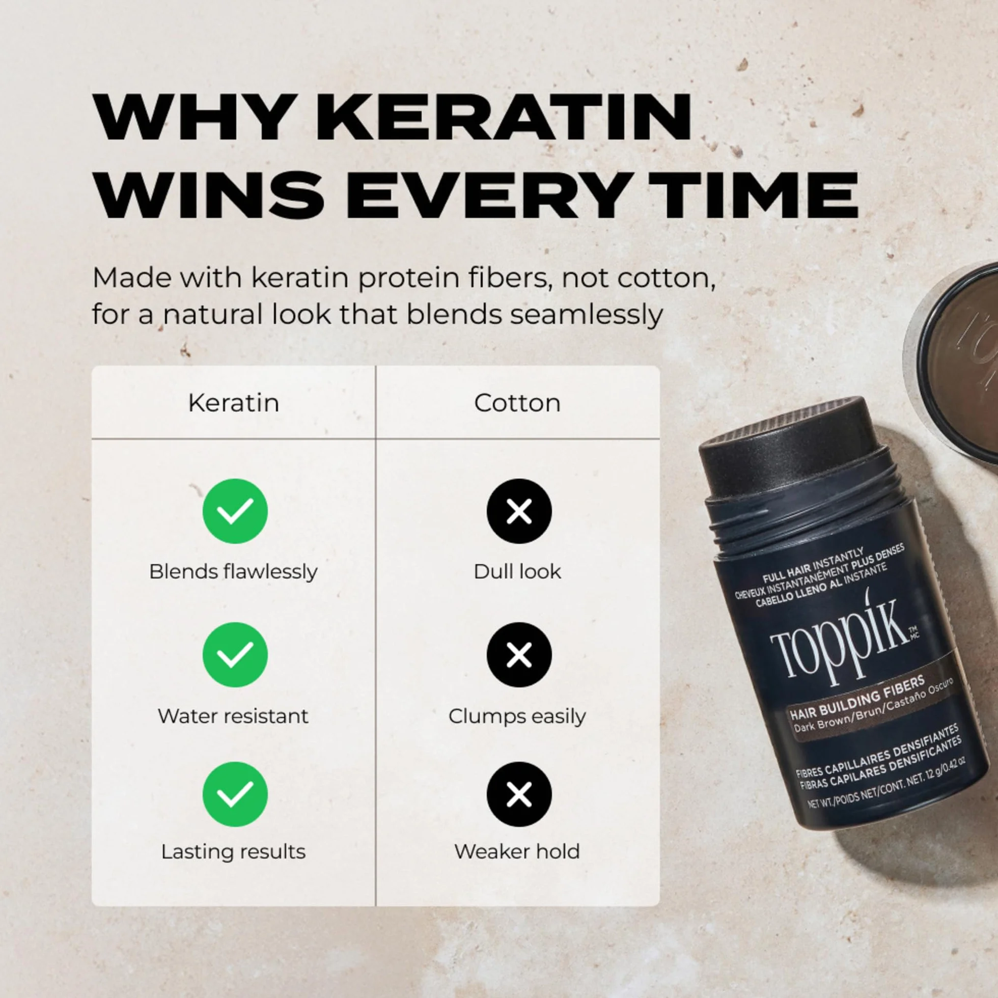 Toppik Hair Building Fibre Powder Medium Brown - Korektor do Włosów, Brody