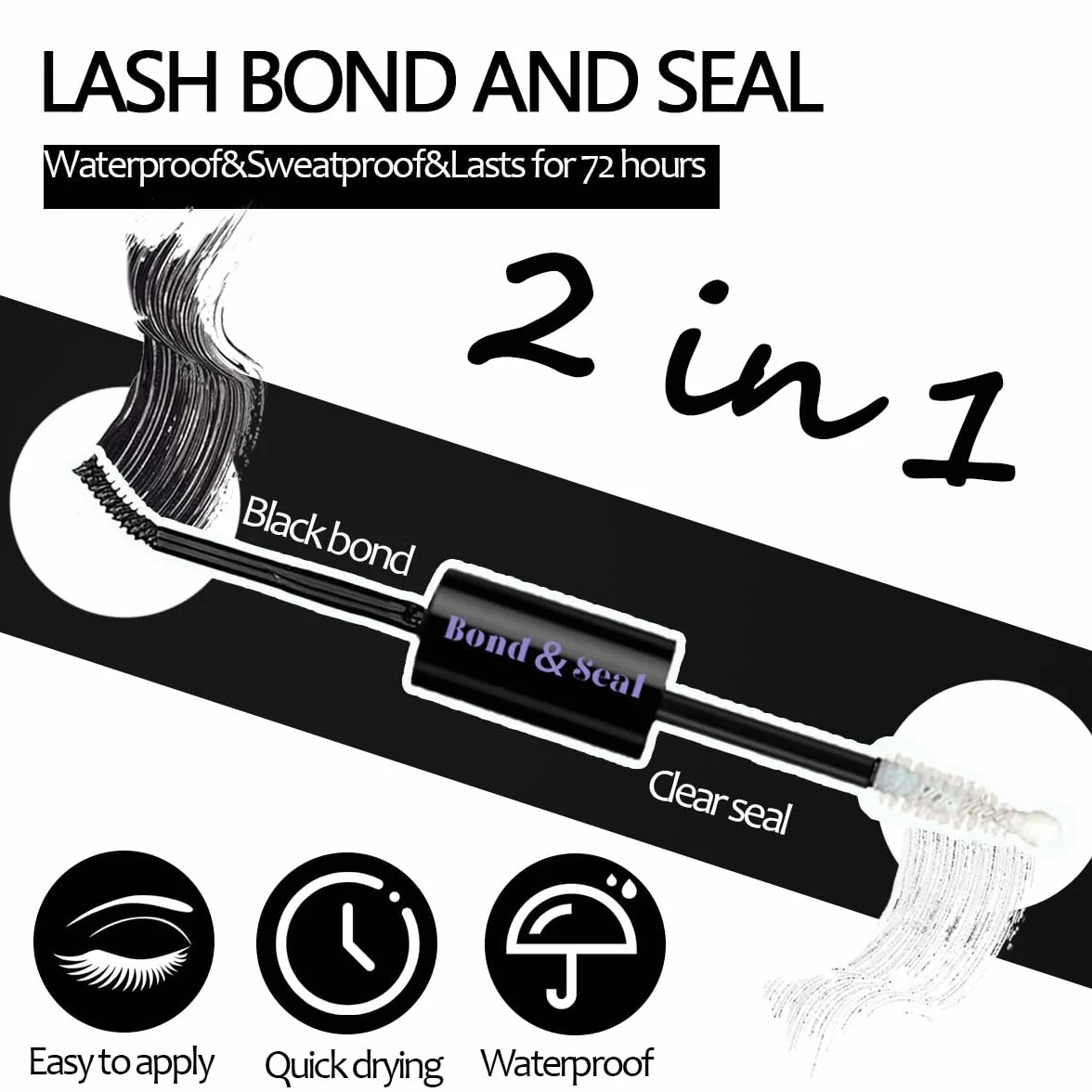 Klej do rzęs Lash Bond i Seal Kit 3 szt. DIY Lash Extension wodoodporny 72 h zmywacz pęseta