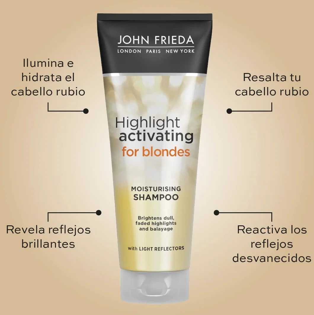 John Frieda Blonde Highlight Activating Moisturising Avocado Oil For Blonde Hair Szampon, Przezroczysty, 200 ml
