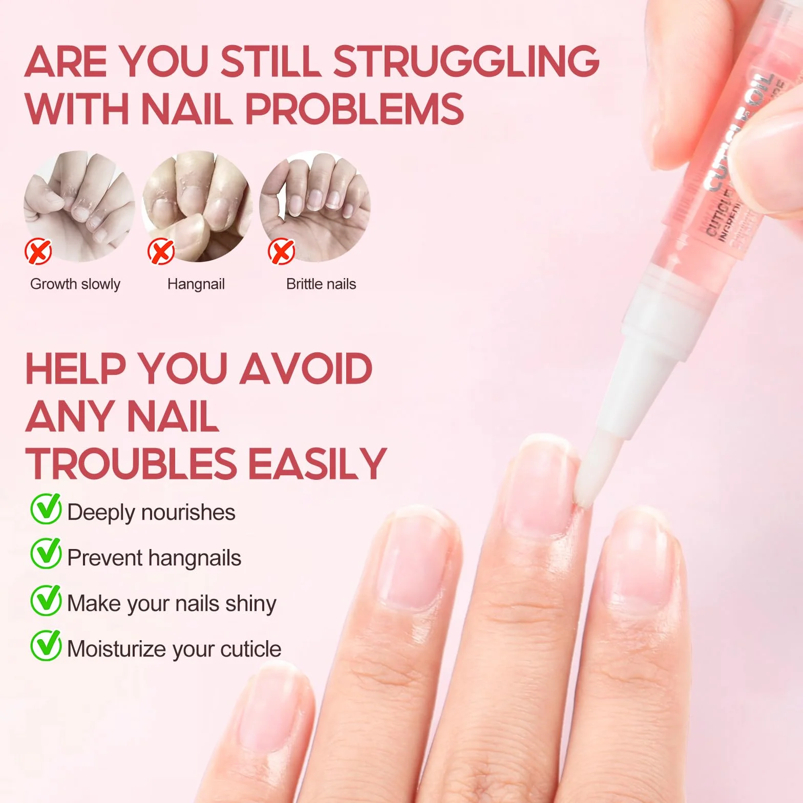 PEACECOLOR 8 sztuk Nail Care Pen olejki do pielęgnacji paznokci, sztyft do pielęgnacji skórek z witaminami, do pielęgnacji paznokci, do naprawy pękniętych i suchych paznokci