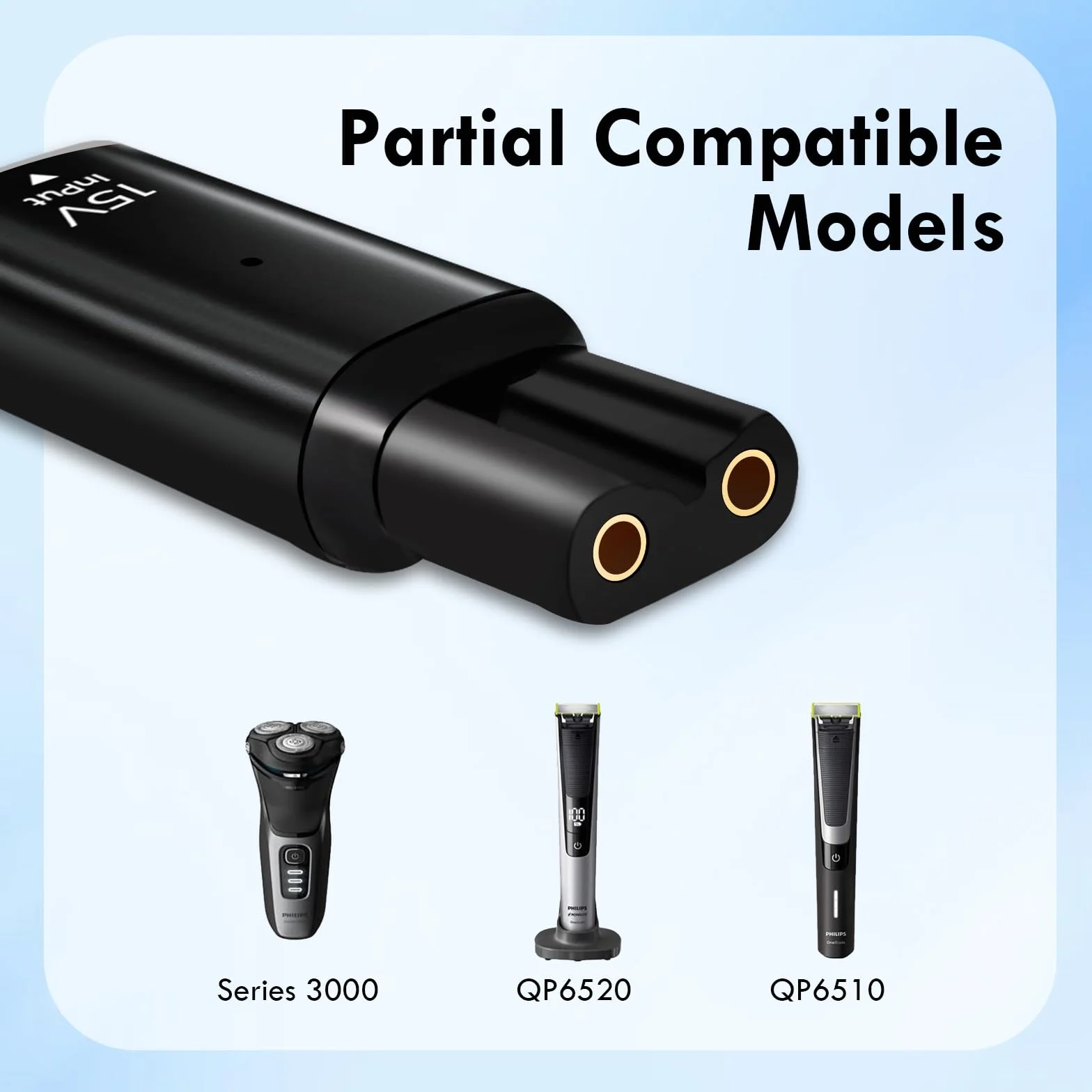 Tobfit 15 V HQ8505 kabel do ładowania do golarki Philips 3000 5000 7000 9000 Series MG7745 MG7730 MG7720 MG7710 One Blade Pro QP6510 QP6520 QP6530 QP6541 6550 QP6620 QP6650 QP6651, kabel USB do