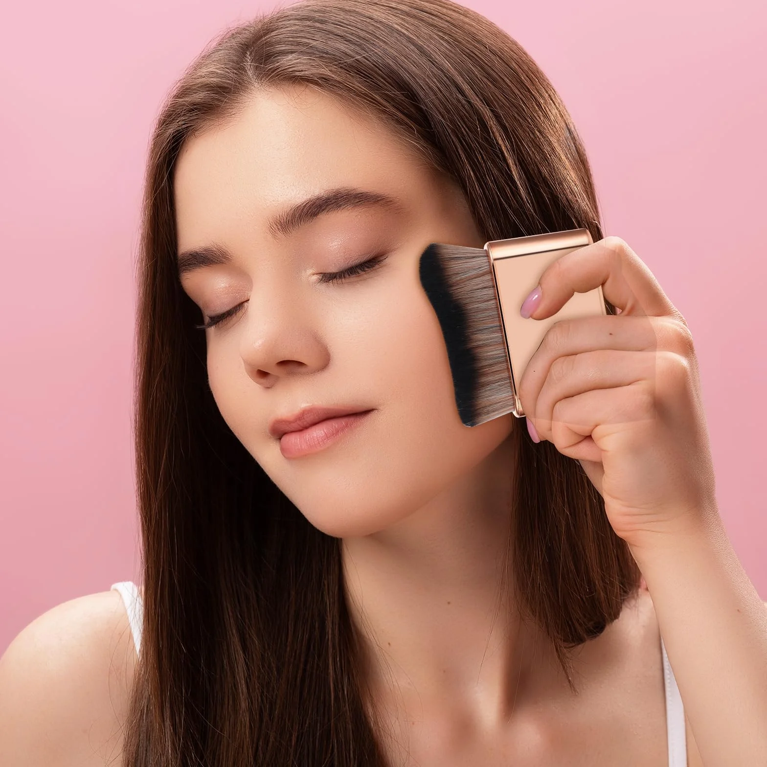 Duży pędzel Kabuki samoopalający do ciała i twarzy Makijaż, podkład do różu Shadow Bronzer
