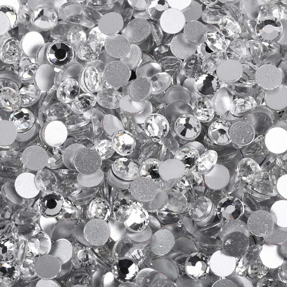 1440 Sztuk Szklane Cyrkonie Biały Kolor Kryształowe Gems do Paznokci Ozdoby Zestaw SS3 1.3-1.5mm