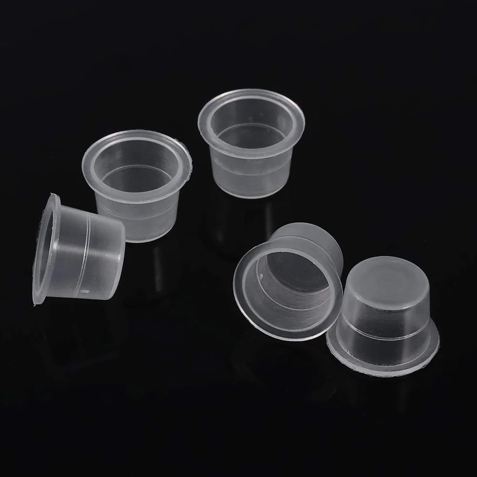 Kubek do tuszu do tatuażu 100 sztuk plastikowy pojemnik na pigment 0,8 cala * 0,5 cala