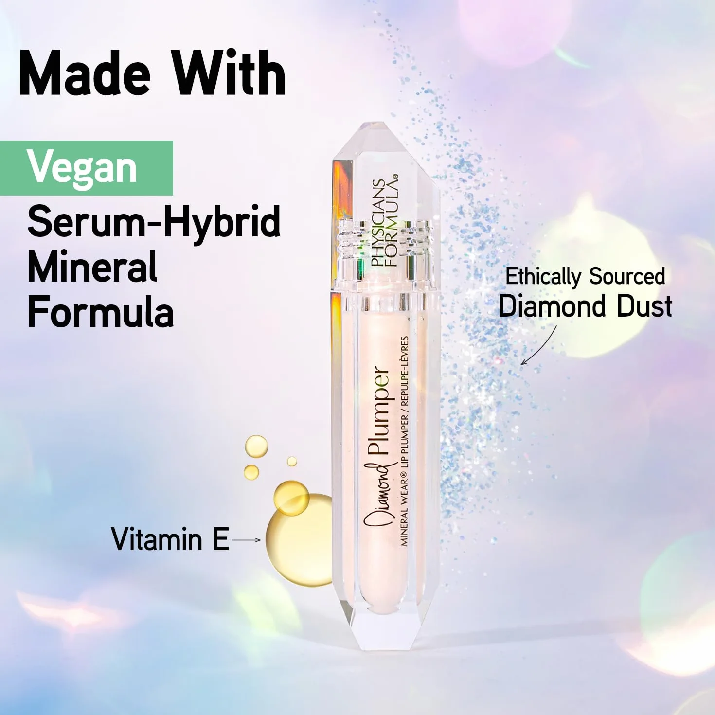 Physicians Formula Diamond Plumper, Ultra-Hydrating Hybrid Gloss Serum Plumper, do Odżywienia, Wypełnienia i Uelastycznienia, Brilliant Berry Diamond
