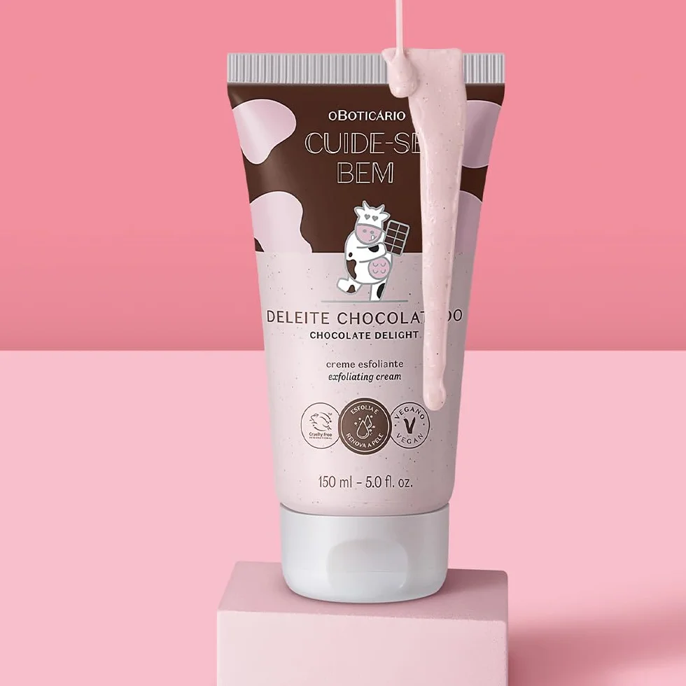 O Boticário Pielęgnacja Bem Peeling do ciała Czekolada Delight I Body Scrub Kobiety Perfumy Usuwa Wegańskie Zanieczyszczenia, 150g