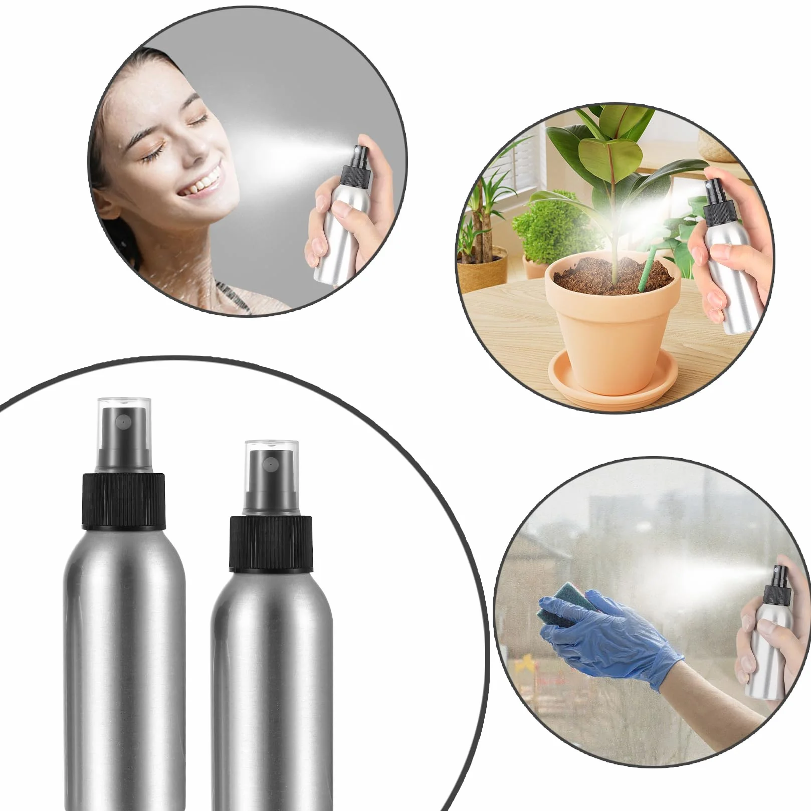 Aluminiowy Atomizer 100ml 5 Sztuk Puste Butelki z Rozpylaczem do Kosmetyków