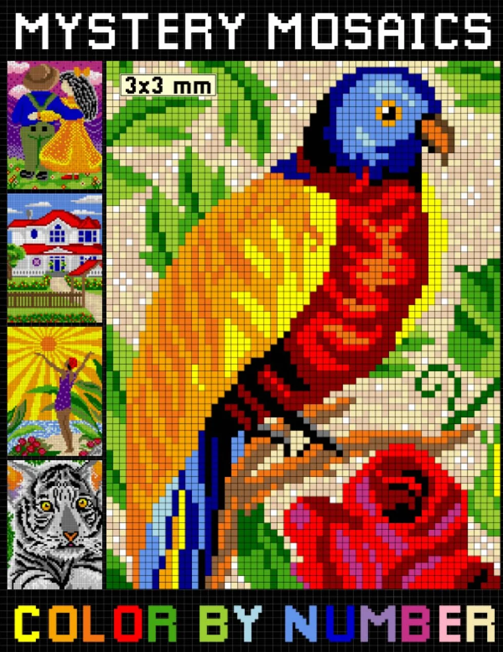 Mystery Mosaics Color By Number: Pixel Art Numbered Designs For Relaxation (Mosaic Color By Number Coloring Book for Adults)