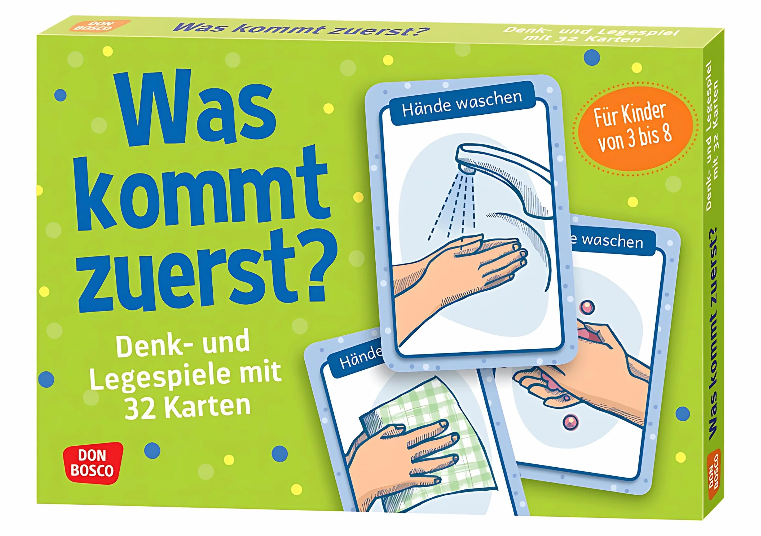 Was kommt zuerst?: Denk- und Legespiele mit 32 Karten für Kinder von 3 bis 8