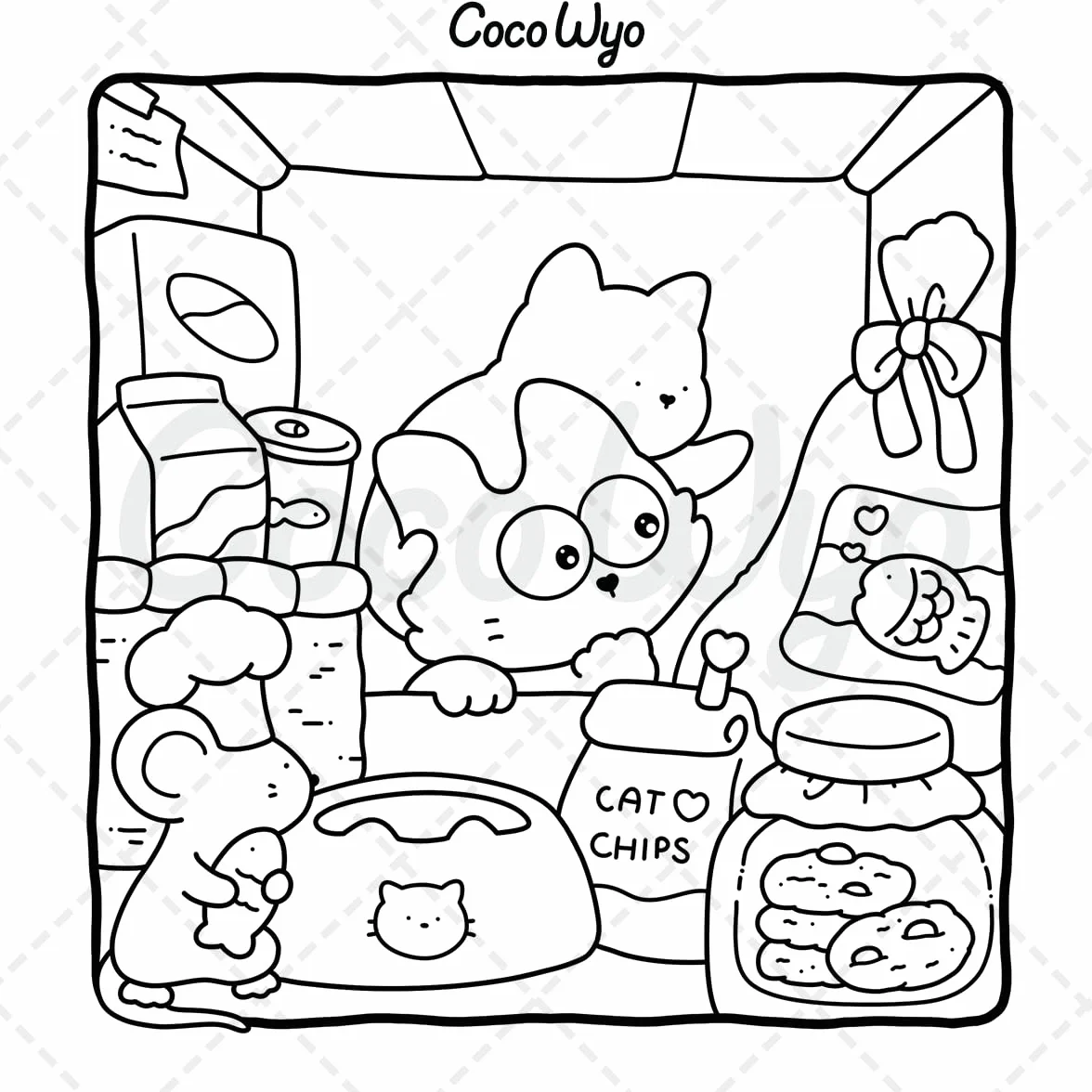 The Little Cat: Cozy Life of Kitty Coloring Book for Adults and Teens