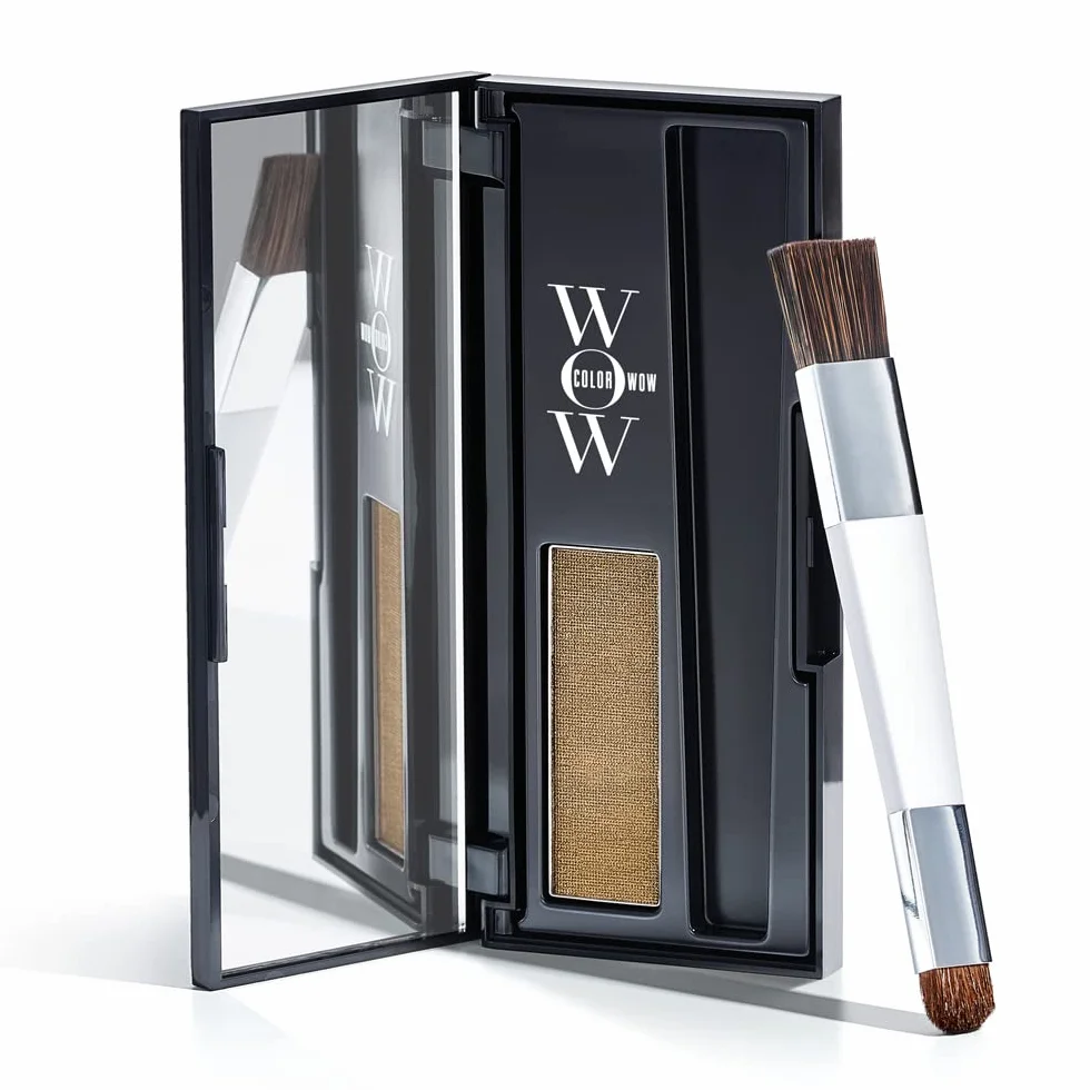 COLOR WOW Root Cover Up, ciemny blond – natychmiastowe szare pokrycie i podkreślenie retuszu, odporna na wodę i pot, bez bałaganu, nagradzana formuła