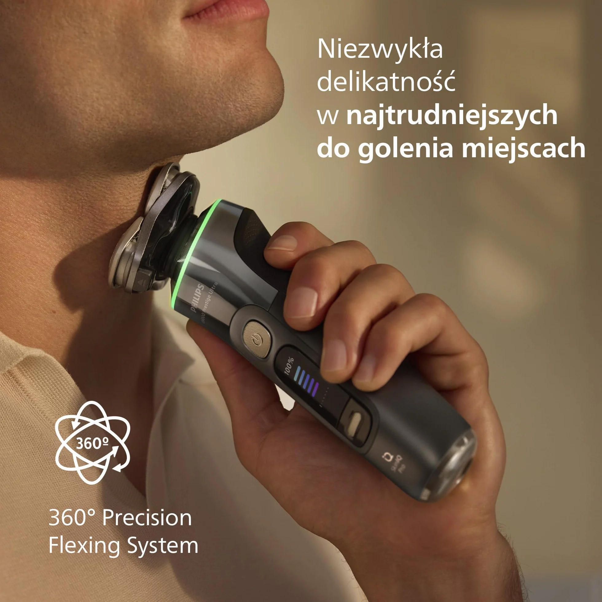 Philips Shaver i9000 Prestige Ultra, golarka elektryczna, Skin IQ Pro, Triple Lift & Cut, obrotowe 360º ostrza, 5 trybów, Model XP9402/46