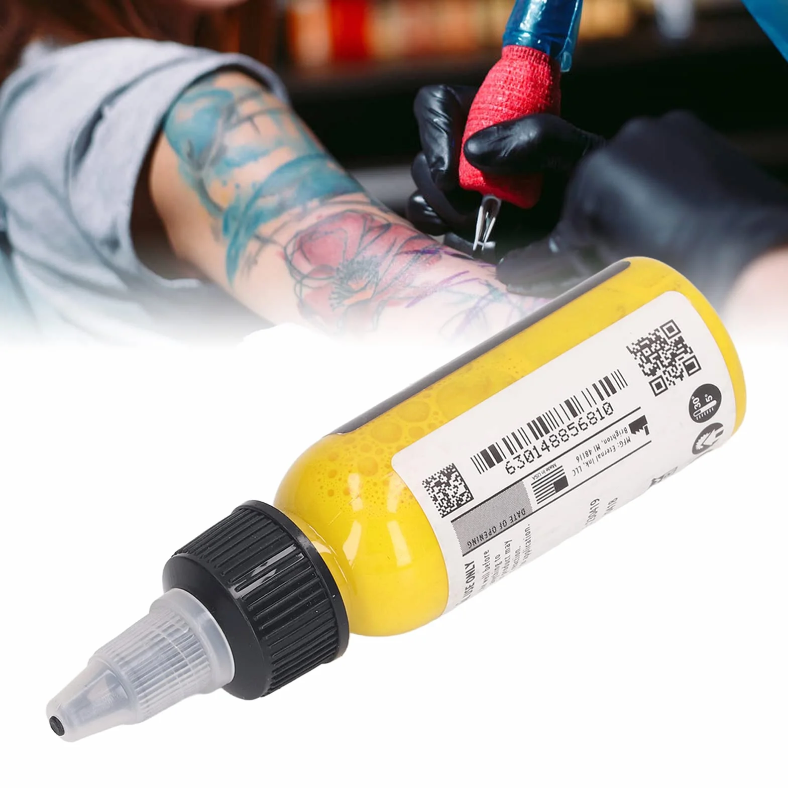 30 ml tusz do tatuażu do ćwiczeń 30 ml wysoka pigmentacja długotrwały pigment tatuaż profesjonalny kolor do makijażu tatuażu dostawa (jasnożółty)