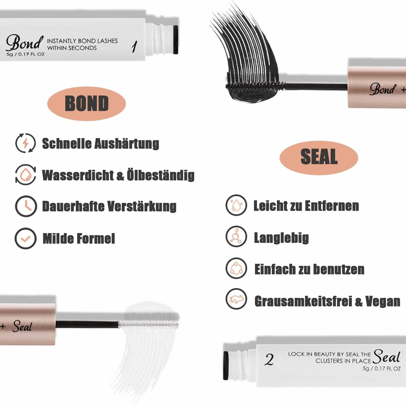 EONFAVE klej do rzęs 2 w 1 Bond & Seal wodoodporny 48-72 godziny