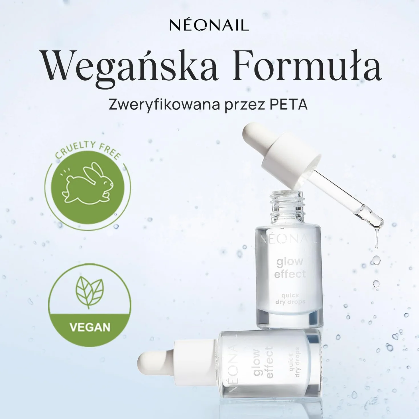 NÉONAIL Glow Effect Quick Dry Drops Wysuszacz do Lakieru Klasycznego 6,5 ml