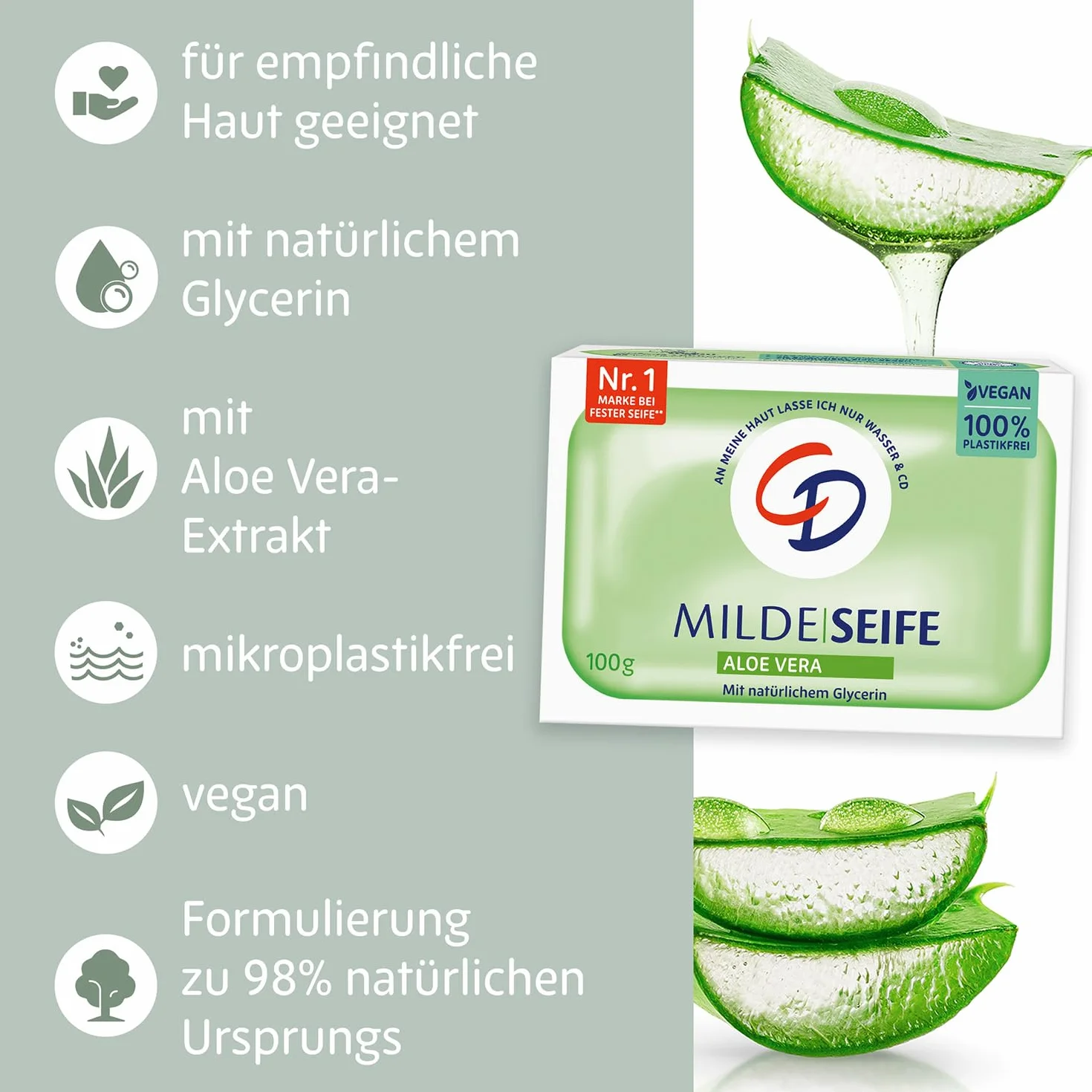 Mydło z aloesu 100 g wegańskie bez mikroplastiku