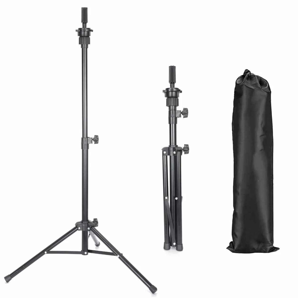 Manekin Head Stand Wig Tripod Wysokość 90-120 cm do głowy manekina piankowa z płótna do peruki stylizacji włosów