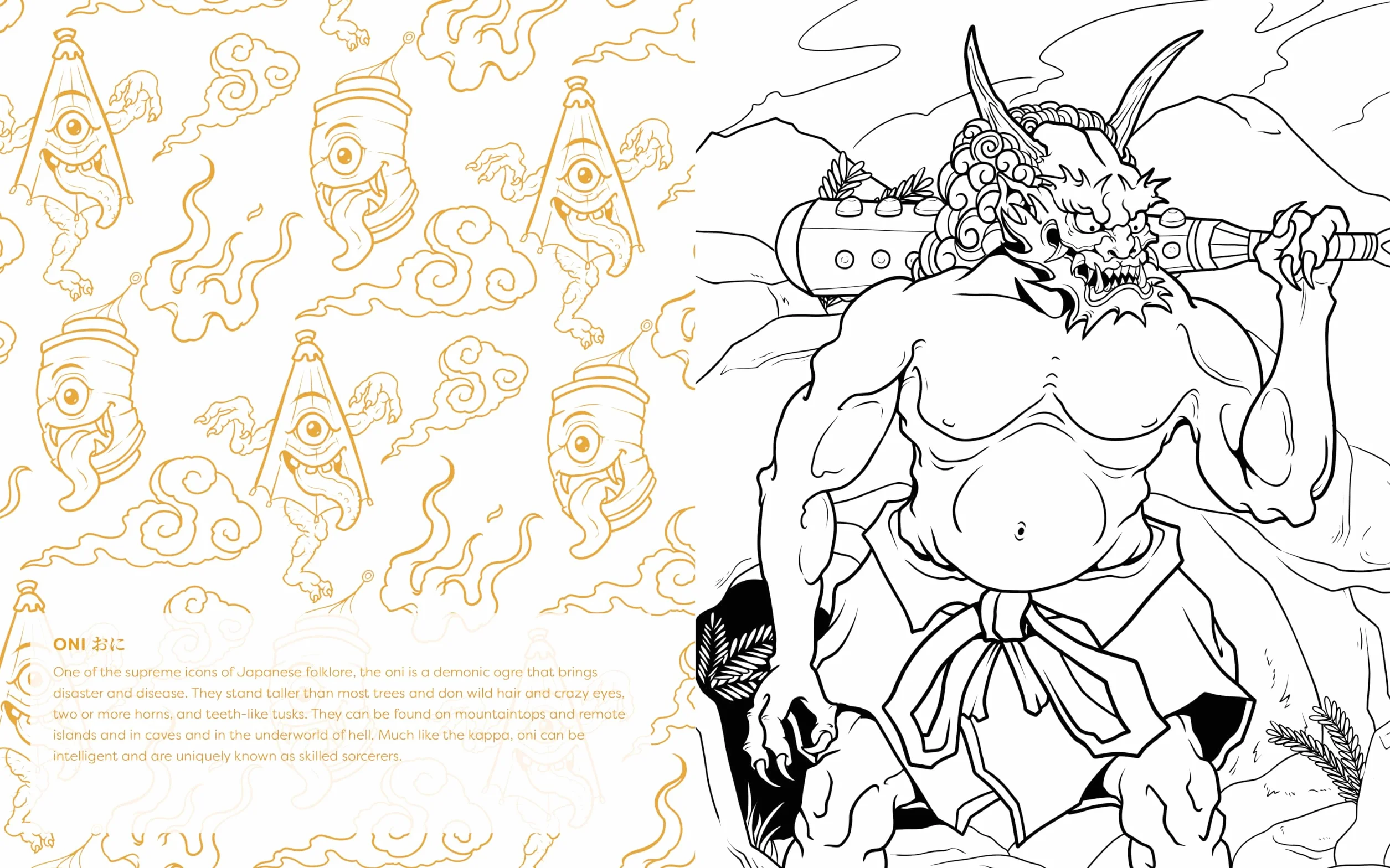 Strange & Frightful Yokai Coloring: 60 Captivating Images of Mysterious Creatures from Japanese Folklore
