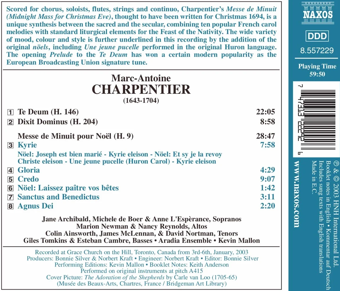 Messe De Minuit Pour Noel, Te Deum (Mallon, Aradia Ensemble)